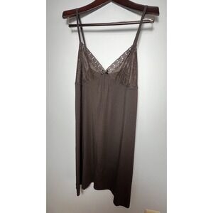 Alfani Intimates Chocolate Brown Lace Trim Slip Dress XL New With Tags